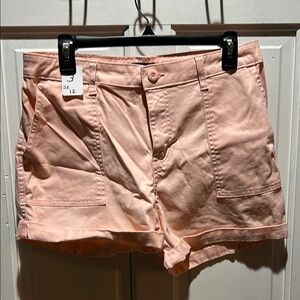 Lee Pink Cargo Shorts Mid-Rise Relaxed Fit